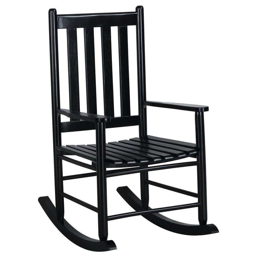 Annie Slat Back Solid Wood Rocking Chair Black (image for) Annie Slat Back Solid Wood Rocking Chair Black
