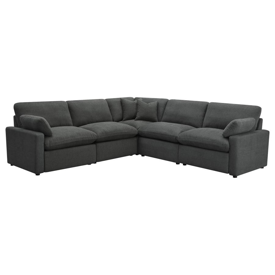 Collins 5-piece Modular Power Reclining Sectional Dark Grey (image for) Collins 5-piece Modular Power Reclining Sectional Dark Grey