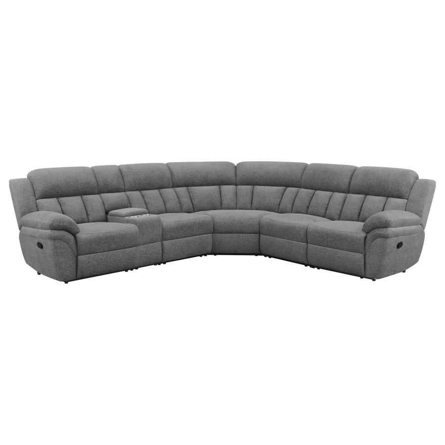 Bahrain 6-piece Modular Reclining Sectional Sofa Charcoal (image for) Bahrain 6-piece Modular Reclining Sectional Sofa Charcoal