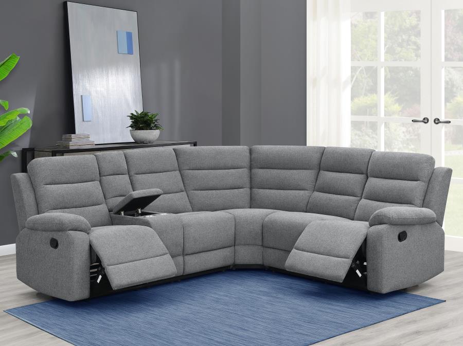 David Upholstered Reclining Sectional Sofa Smoke (image for) David Upholstered Reclining Sectional Sofa Smoke