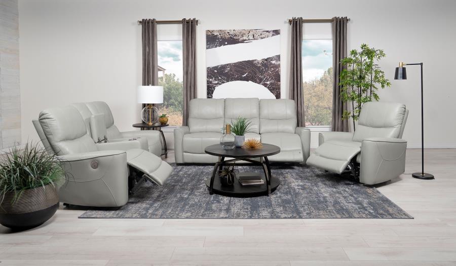 Greenfield 3-piece Power Reclining Sofa Set Ivory (image for) Greenfield 3-piece Power Reclining Sofa Set Ivory