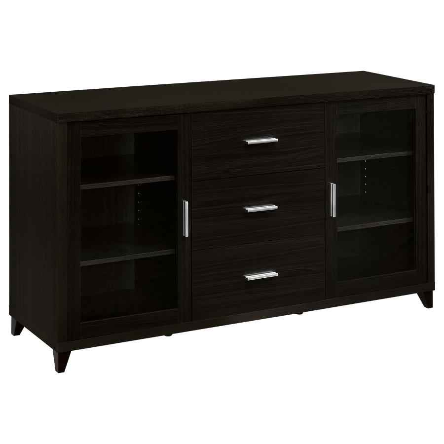 Lewes 2-door Engineered Wood 60" TV Stand Cappuccino (image for) Lewes 2-door Engineered Wood 60" TV Stand Cappuccino