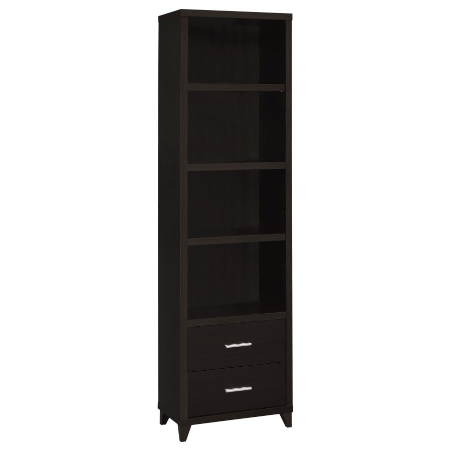 Lewes 4-shelf Engineered Wood Media Tower Cappuccino (image for) Lewes 4-shelf Engineered Wood Media Tower Cappuccino