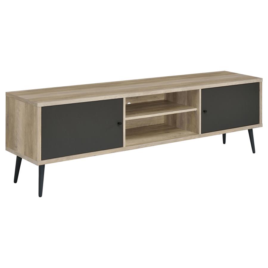 Allie 2-door Engineered Wood 71" TV Stand Distressed Pine (image for) Allie 2-door Engineered Wood 71" TV Stand Distressed Pine