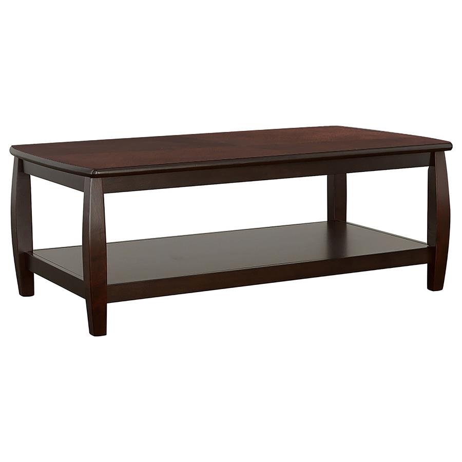 Dixon 1-shelf Rectangular Wood Coffee Table Espresso (image for) Dixon 1-shelf Rectangular Wood Coffee Table Espresso