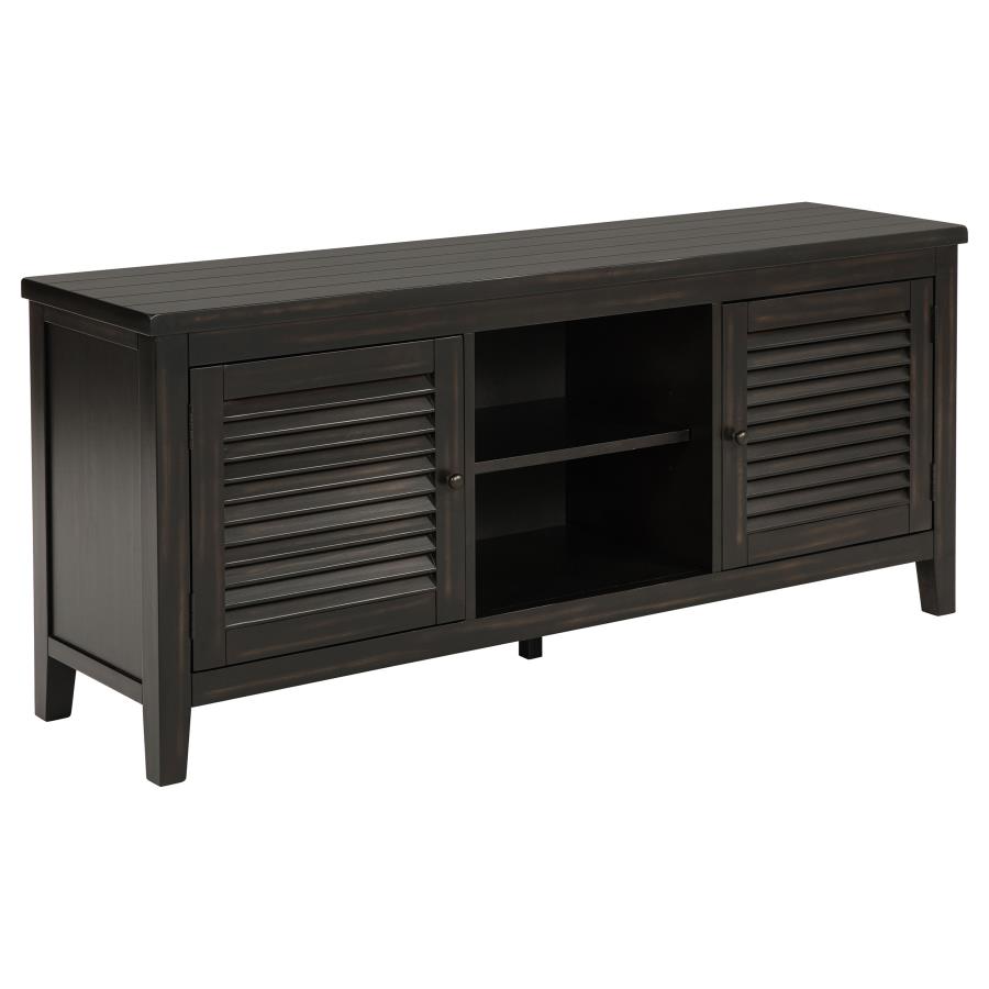 Concord 2-door 60-inch TV Stand Console Distressed Java (image for) Concord 2-door 60-inch TV Stand Console Distressed Java