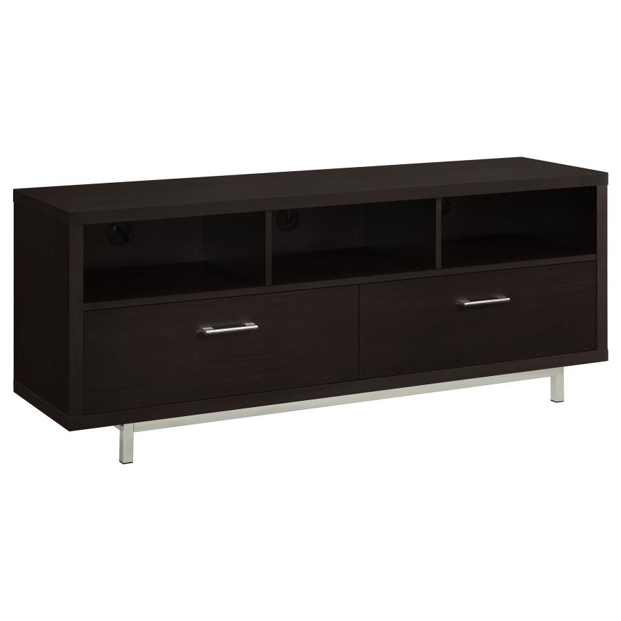 Casey 2-drawer Engineered Wood 60" TV Stand Cappuccino (image for) Casey 2-drawer Engineered Wood 60" TV Stand Cappuccino