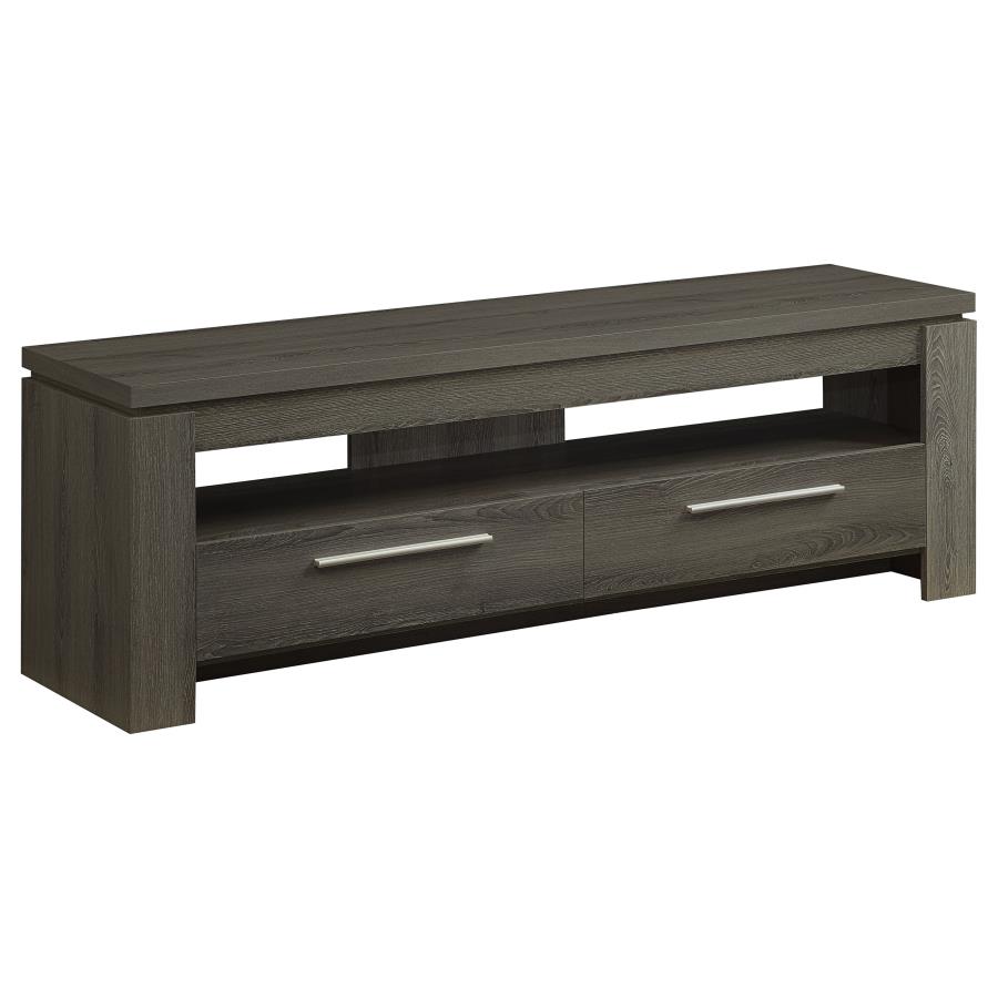 Elkton 2-drawer Engineered Wood 59" TV Stand Weathered Grey (image for) Elkton 2-drawer Engineered Wood 59" TV Stand Weathered Grey