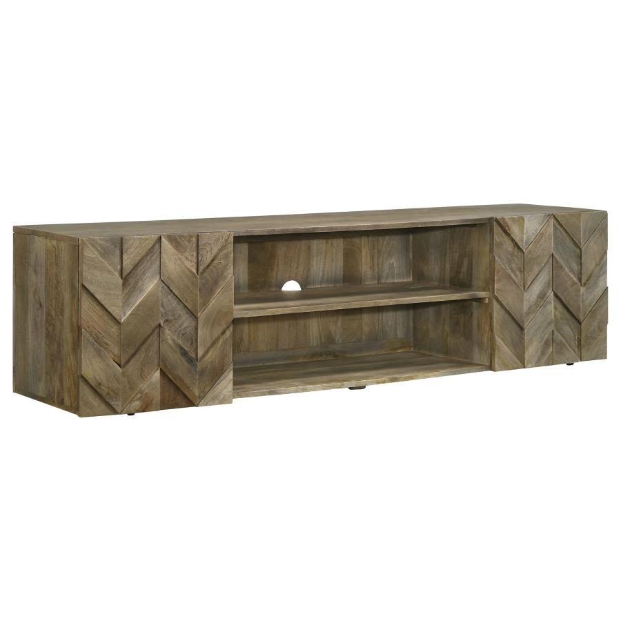 Keese 2-door Wood 70" TV Stand Media Console Mango Brown (image for) Keese 2-door Wood 70" TV Stand Media Console Mango Brown
