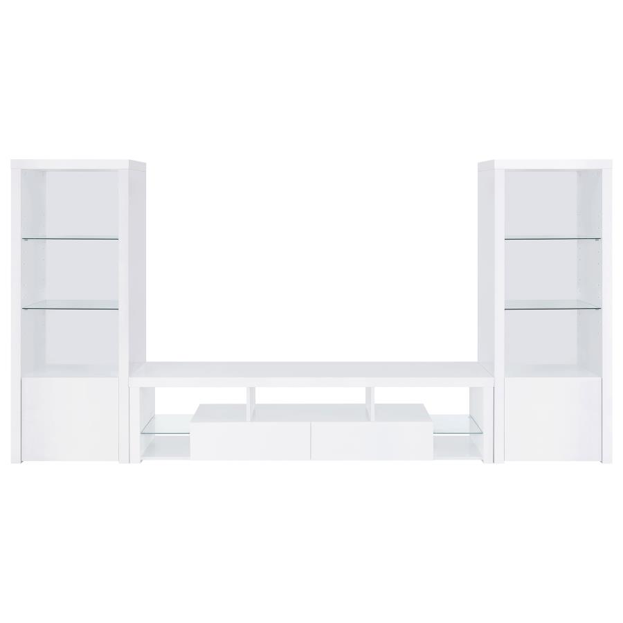 Jude 3-piece 71" TV Entertainment Center White High Gloss (image for) Jude 3-piece 71" TV Entertainment Center White High Gloss