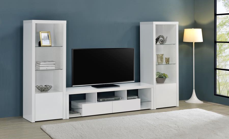 Modal Additional Images for Jude 2-drawer Engineered Wood 71" TV Stand High Gloss White