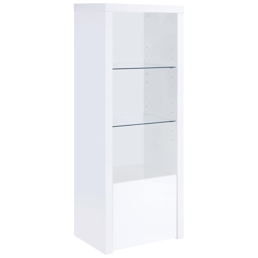 Jude 3-shelf Engineered Wood Media Tower High Gloss White (image for) Jude 3-shelf Engineered Wood Media Tower High Gloss White