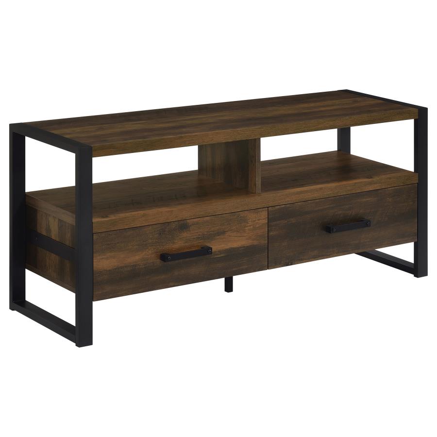 James 2-drawer Engineered Wood 48" TV Stand Dark Pine (image for) James 2-drawer Engineered Wood 48" TV Stand Dark Pine