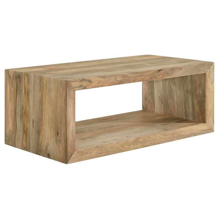 Benton Rectangular Solid Wood Coffee Table Natural (image for) Benton Rectangular Solid Wood Coffee Table Natural