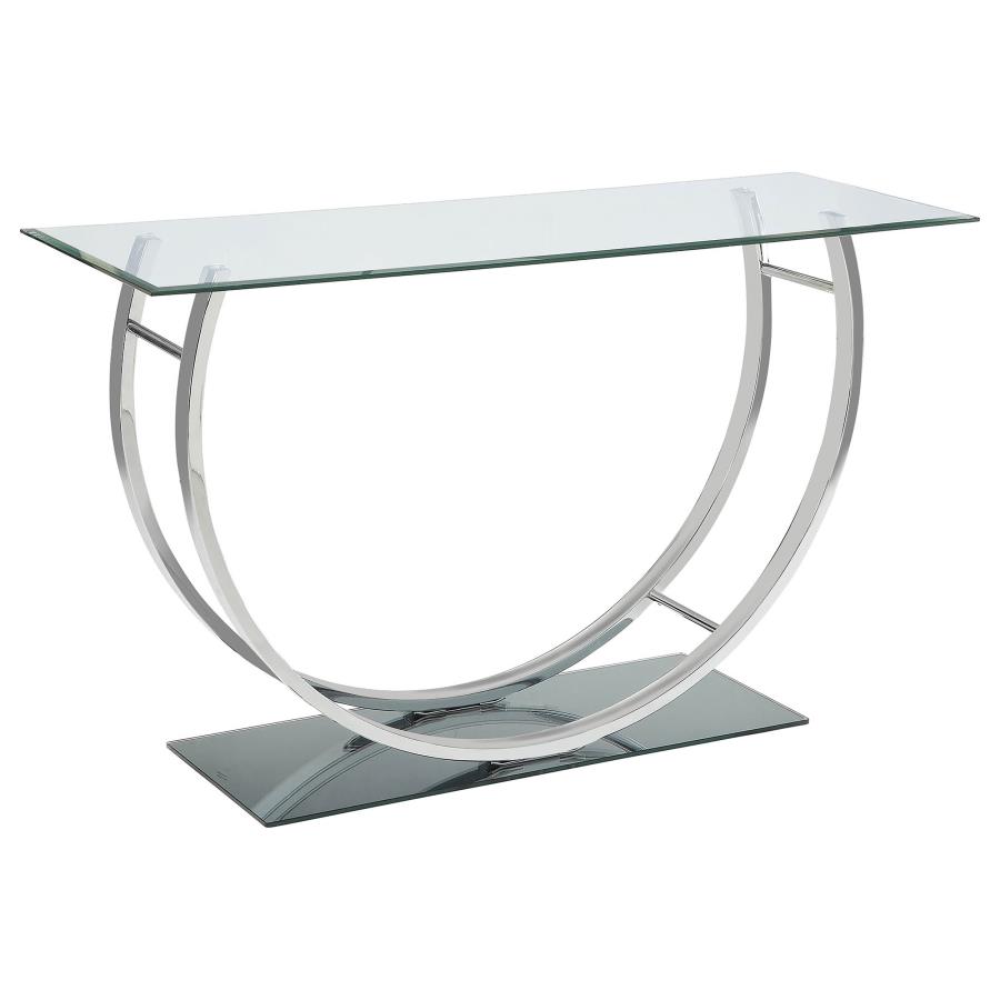 Danville U-shaped Glass Top Entryway Console Table Chrome (image for) Danville U-shaped Glass Top Entryway Console Table Chrome