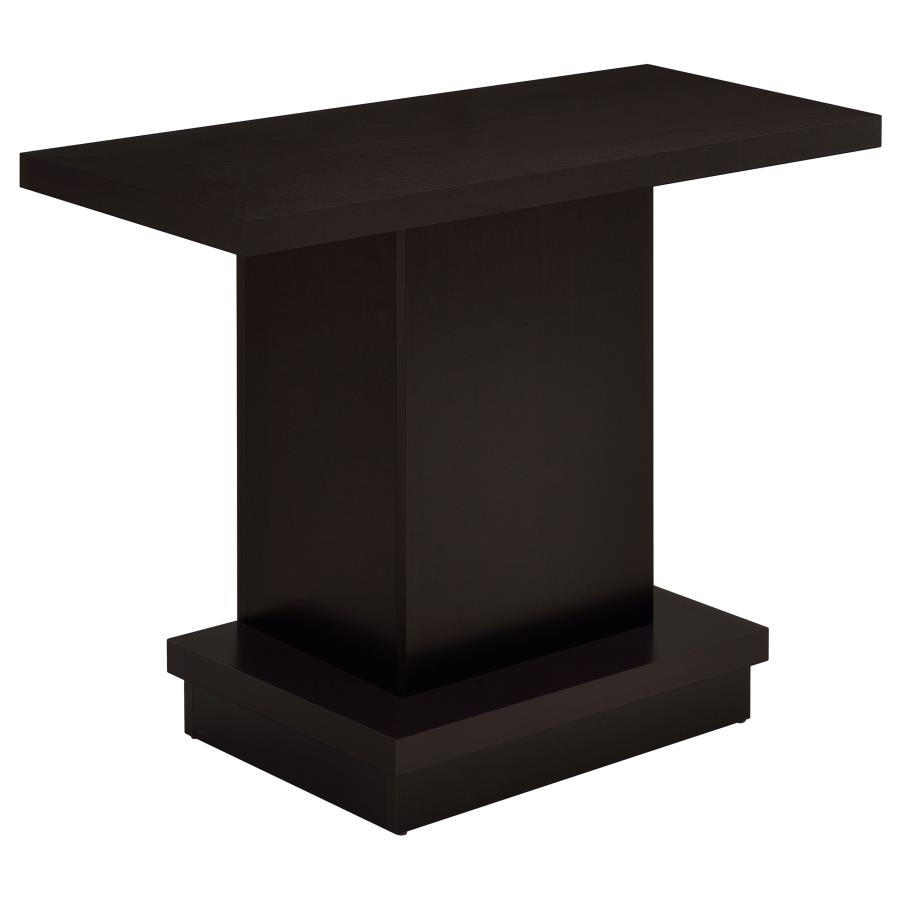 Reston Engineered Wood Pedestal Console Table Cappuccino (image for) Reston Engineered Wood Pedestal Console Table Cappuccino