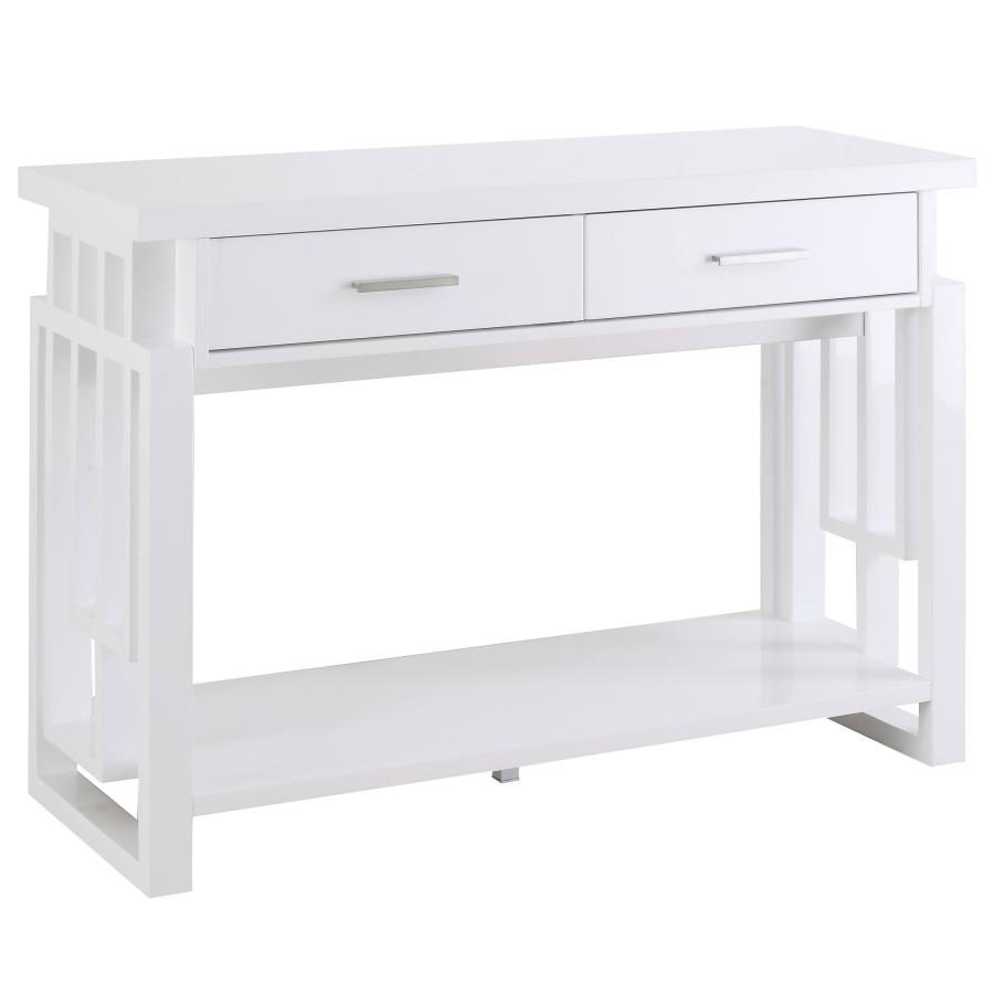Schmitt 2-drawer Entryway Console Table High Glossy White (image for) Schmitt 2-drawer Entryway Console Table High Glossy White