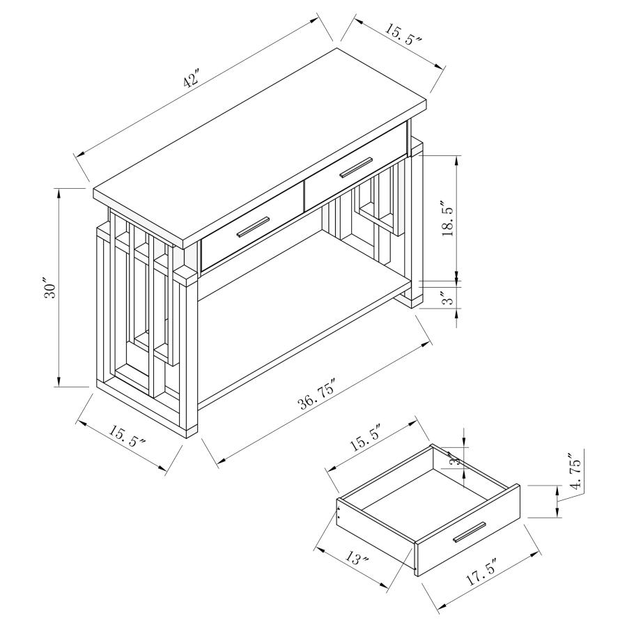 Schmitt 2-drawer Entryway Console Table High Glossy White