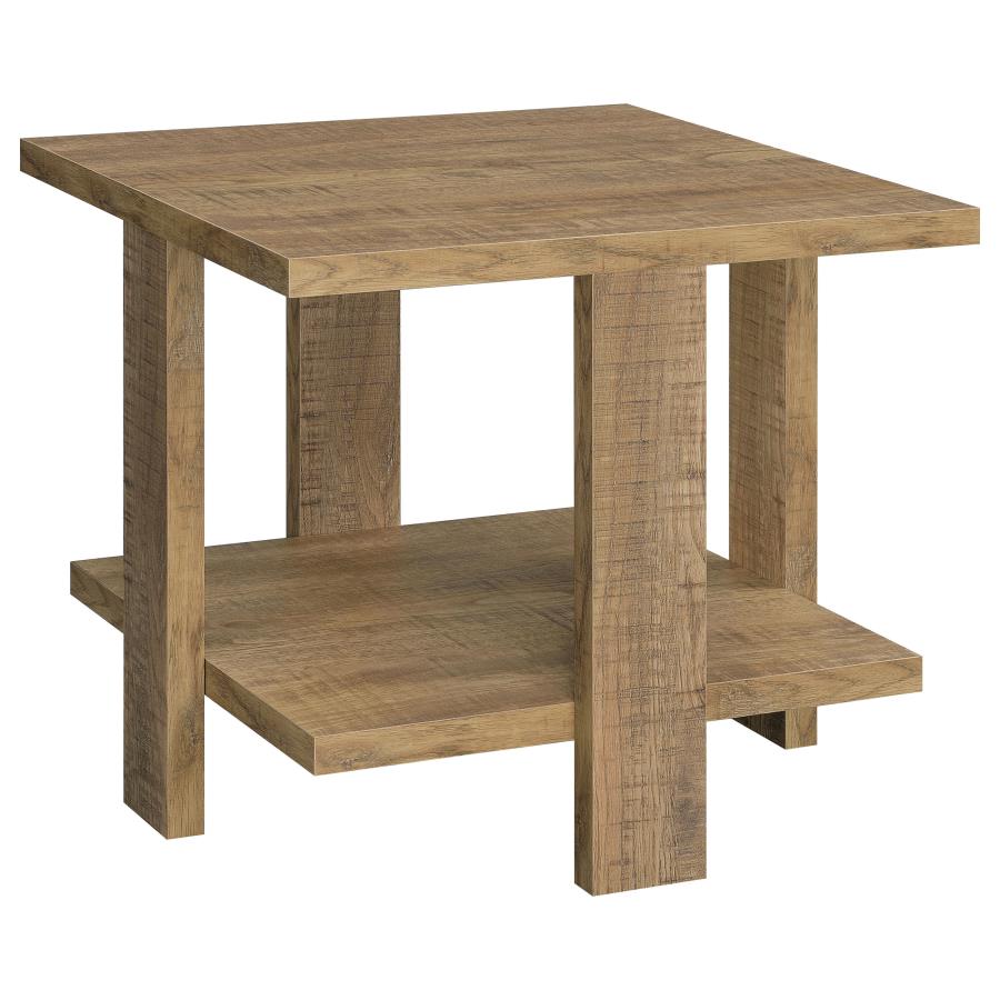 Dawn Square Engineered Wood End Table Mango Brown (image for) Dawn Square Engineered Wood End Table Mango Brown