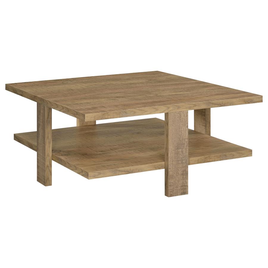 Dawn Square Engineered Wood Coffee Table Mango Brown (image for) Dawn Square Engineered Wood Coffee Table Mango Brown