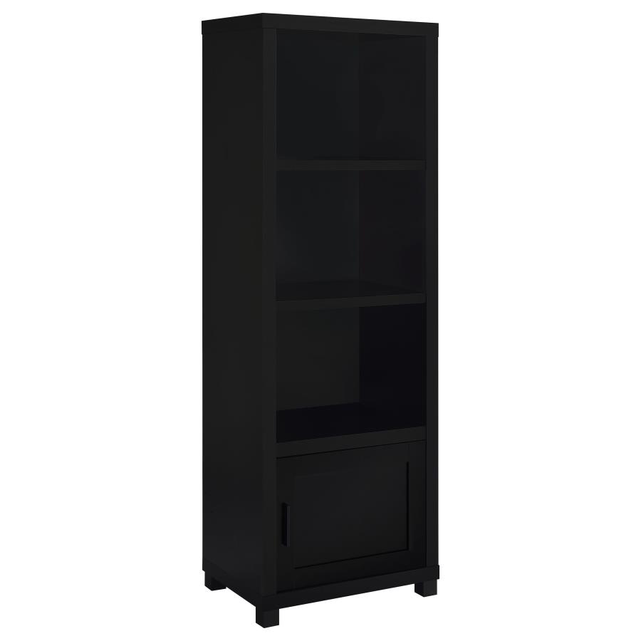 Jupiter 3-shelf Engineered Wood Media Tower Black (image for) Jupiter 3-shelf Engineered Wood Media Tower Black
