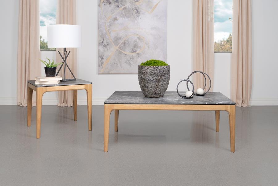 Modal Additional Images for Polaris Square SmartTop Side End Table Grey and Light Oak