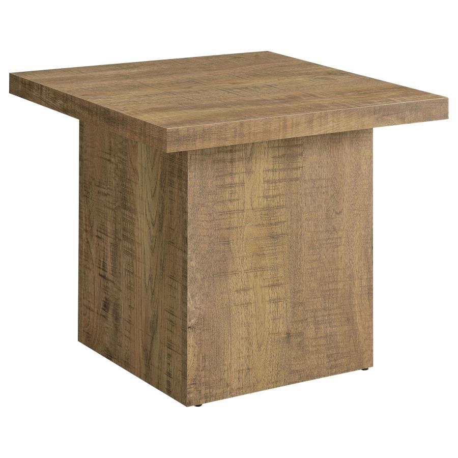 Devar Square Engineered Wood End Table Mango Brown (image for) Devar Square Engineered Wood End Table Mango Brown