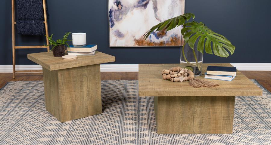 Modal Additional Images for Devar Square Engineered Wood End Table Mango Brown
