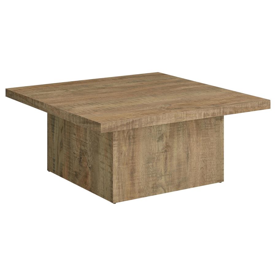 Devar Square Engineered Wood Coffee Table Mango Brown (image for) Devar Square Engineered Wood Coffee Table Mango Brown