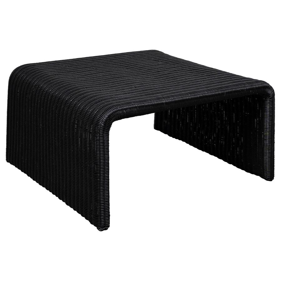Cahya Woven Rattan Square Coffee Table Black (image for) Cahya Woven Rattan Square Coffee Table Black