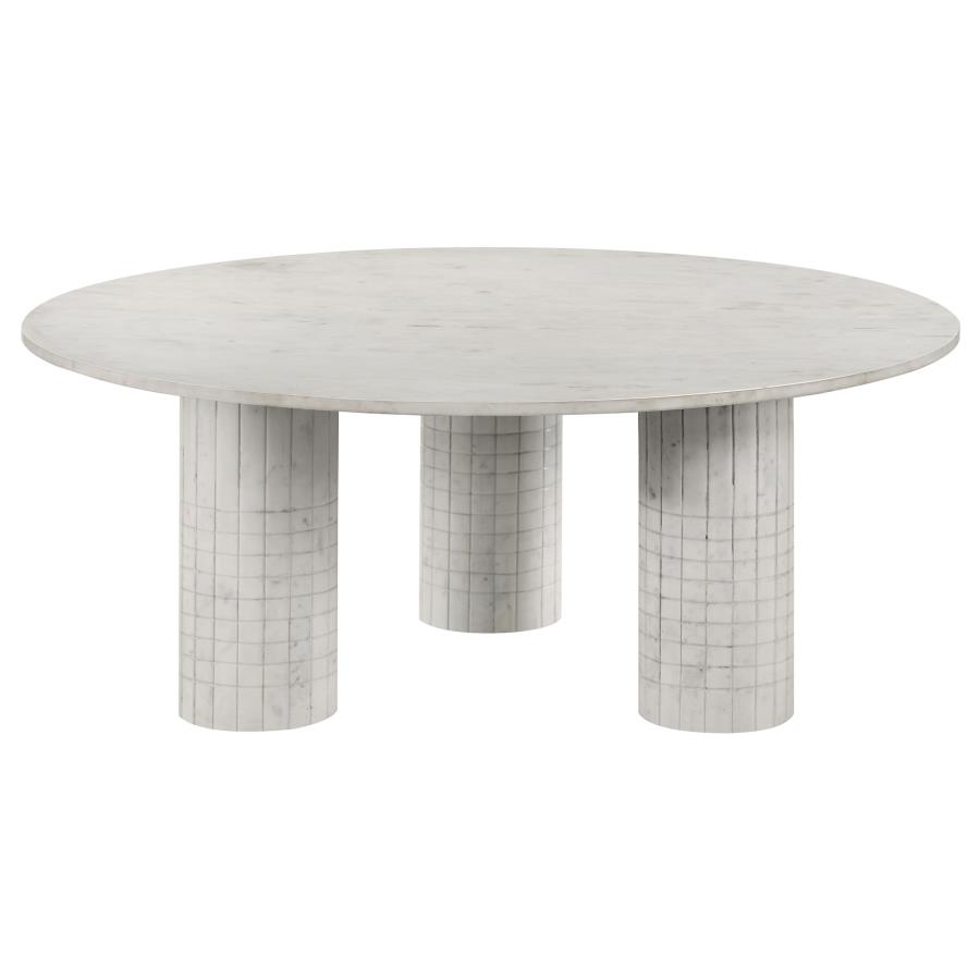 Astoria Round Genuine Marble Coffee Table White (image for) Astoria Round Genuine Marble Coffee Table White