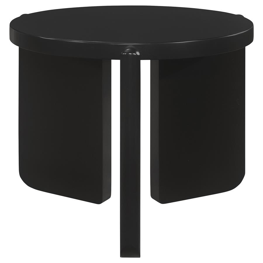 Cordova Round Solid Wood End Table Black (image for) Cordova Round Solid Wood End Table Black