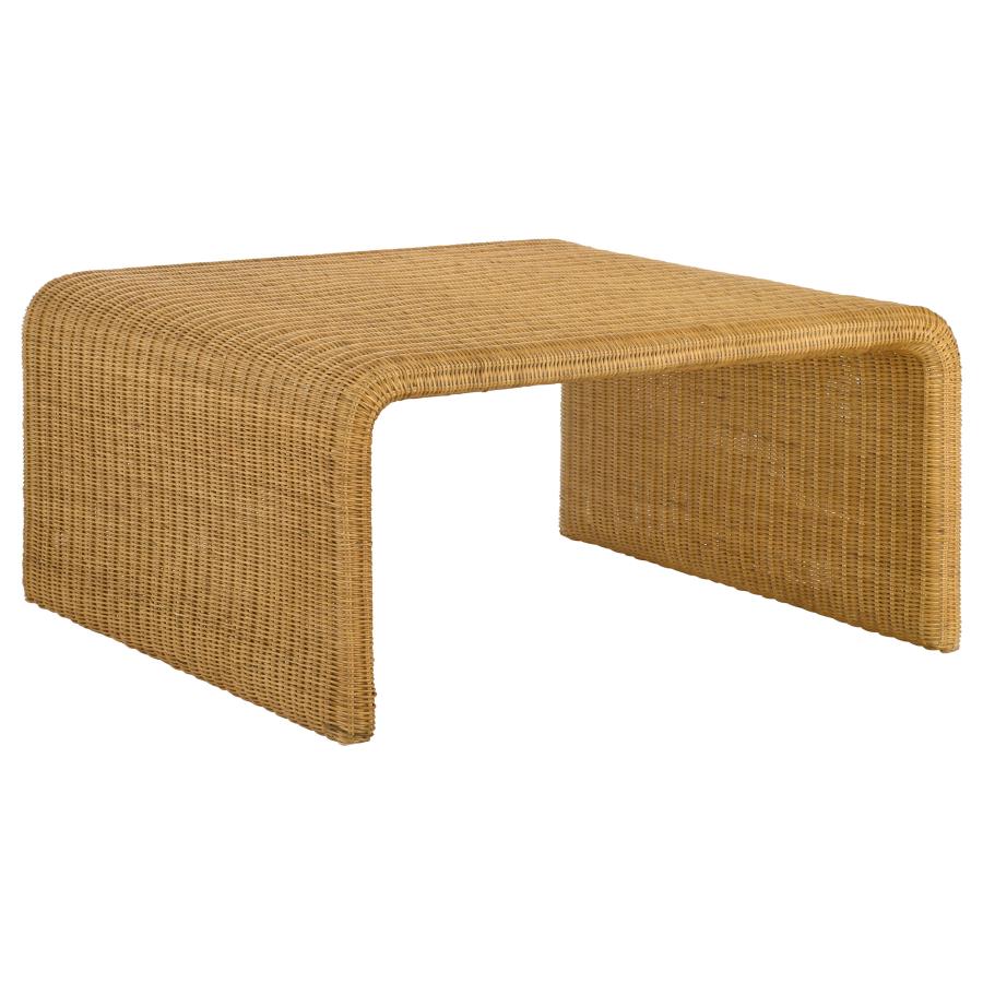 Juanita Square Woven Rattan Coffee Table Natural (image for) Juanita Square Woven Rattan Coffee Table Natural