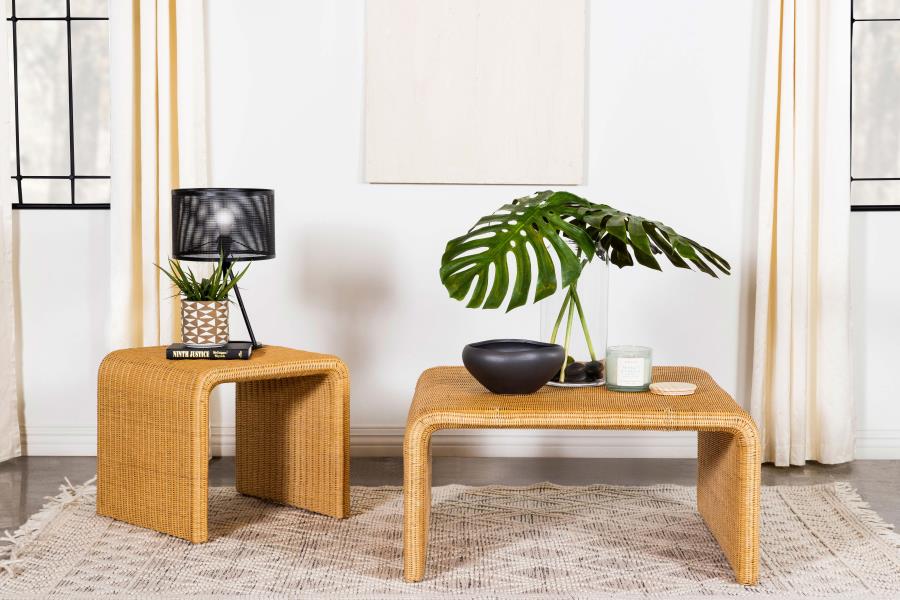 Modal Additional Images for Juanita Square Woven Rattan Coffee Table Natural
