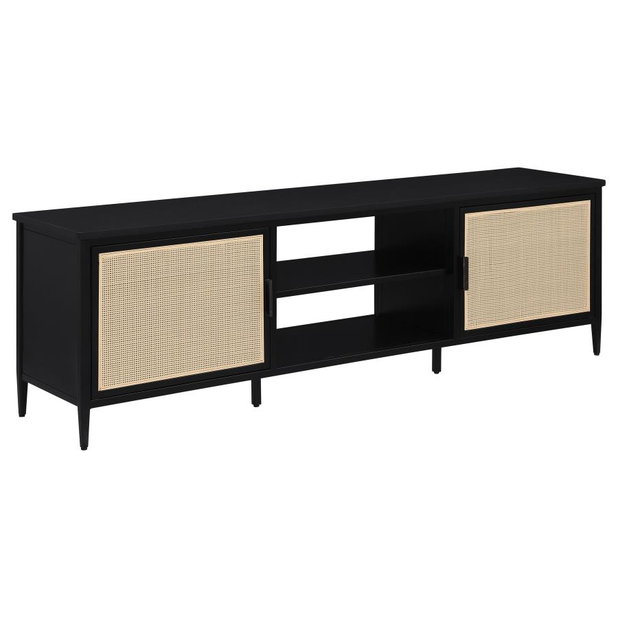 Amherst 2-door 70-inch Metal TV Stand Media Console Black (image for) Amherst 2-door 70-inch Metal TV Stand Media Console Black