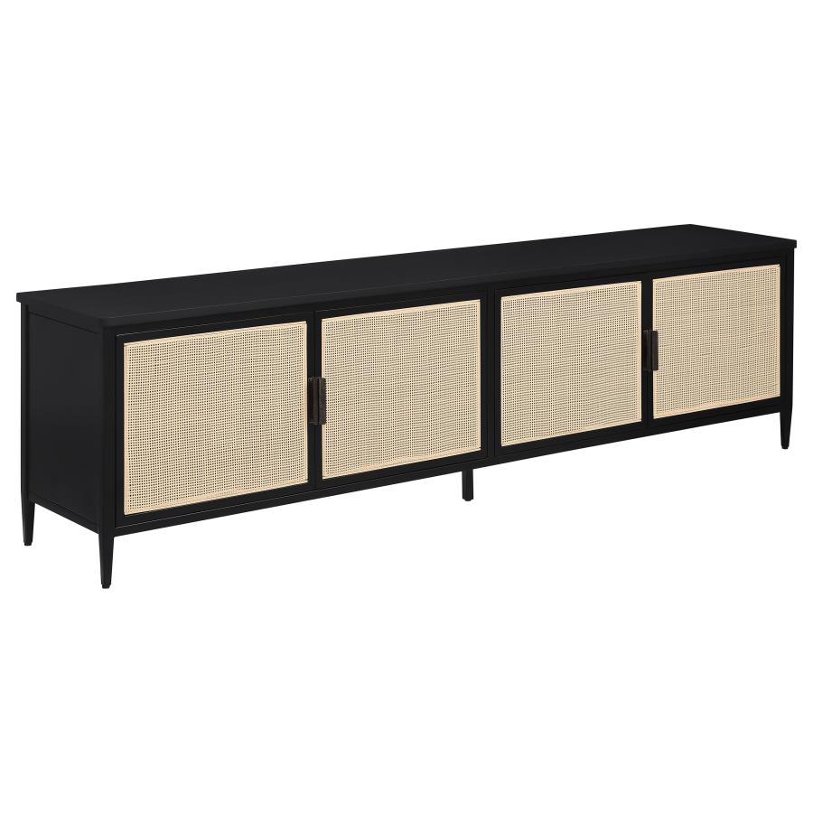 Amherst 4-door 78-inch Metal TV Stand Media Console Black (image for) Amherst 4-door 78-inch Metal TV Stand Media Console Black