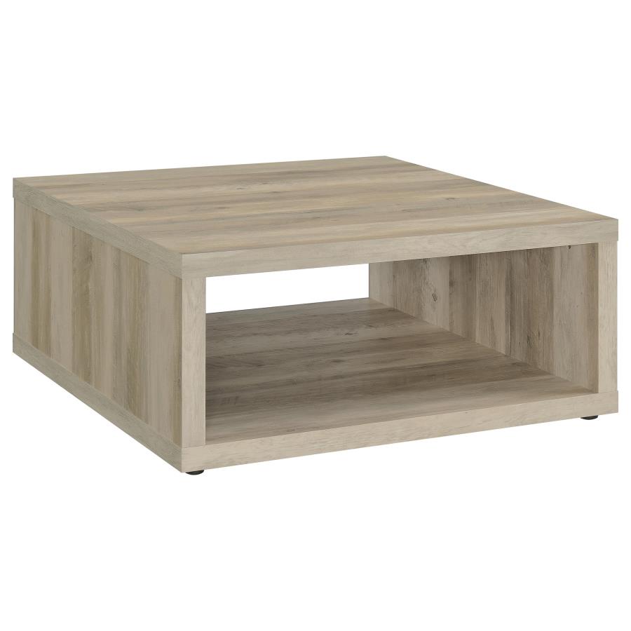 Frisco Square Engineered Wood Coffee Table Distressed Pine (image for) Frisco Square Engineered Wood Coffee Table Distressed Pine