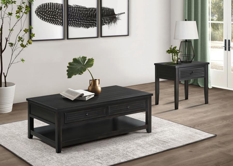 Concord 1-drawer Square End Table Distressed Java (image for) Concord 1-drawer Square End Table Distressed Java