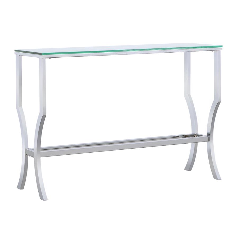 Saide Rectangular Glass Top Entryway Console Table Chrome (image for) Saide Rectangular Glass Top Entryway Console Table Chrome