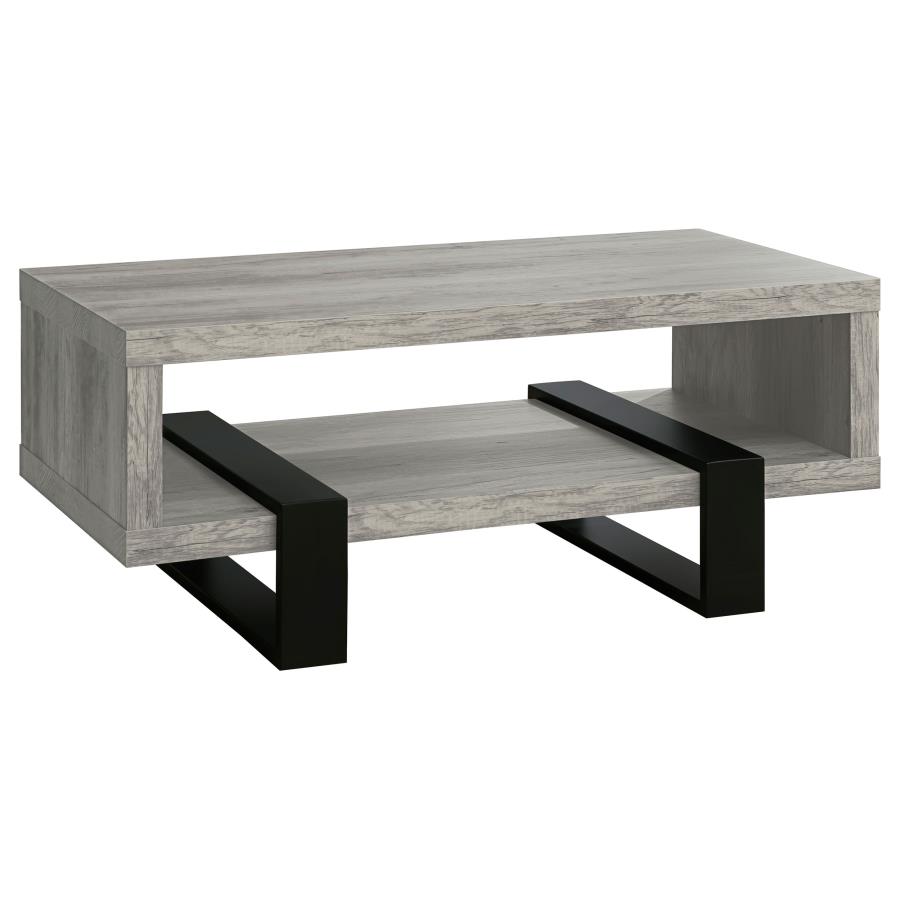 Dinard Engineered Wood Coffee Table Grey Driftwood (image for) Dinard Engineered Wood Coffee Table Grey Driftwood