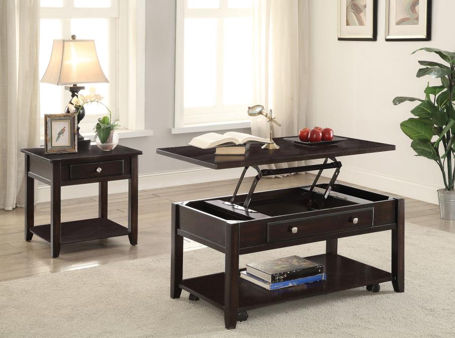 Modal Additional Images for Bradford 1-drawer Square Wood End Table Walnut