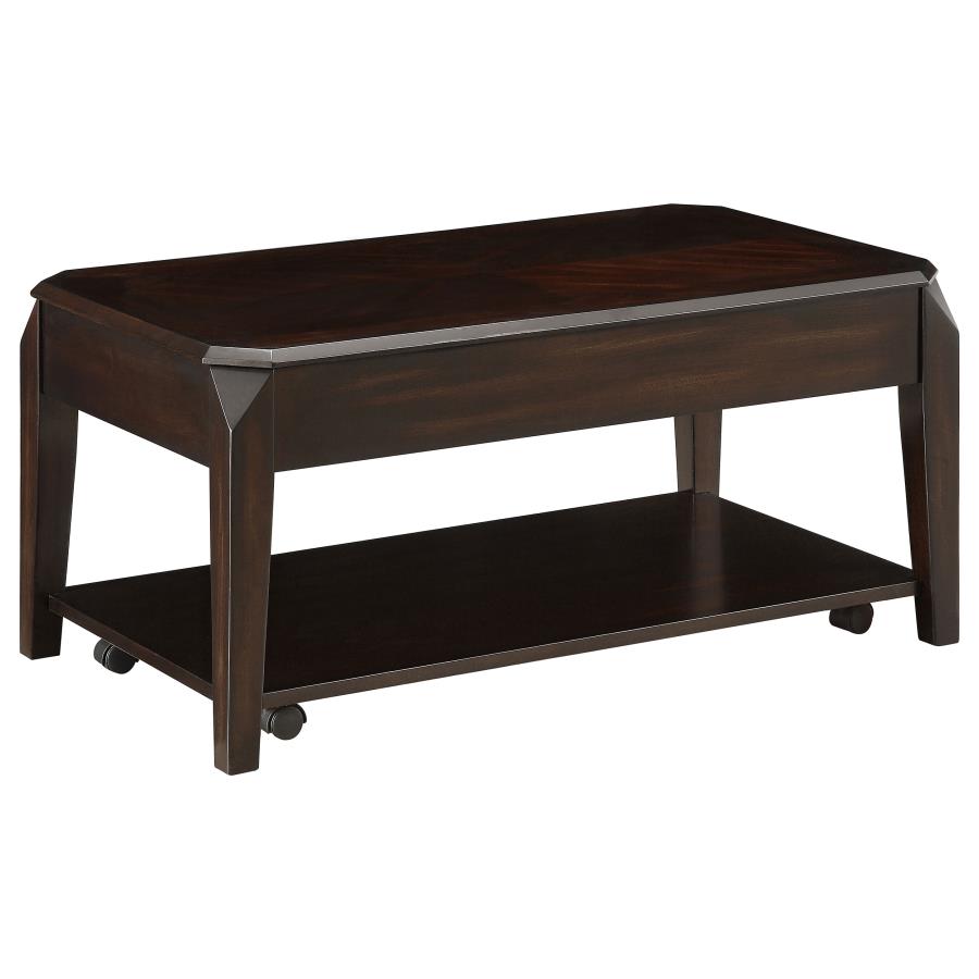 Baylor Rectangular Lift Top Coffee Table with Casters Walnut (image for) Baylor Rectangular Lift Top Coffee Table with Casters Walnut