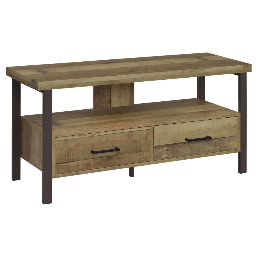 Ruston 2-drawer Engineered Wood 48" TV Stand Weathered Pine (image for) Ruston 2-drawer Engineered Wood 48" TV Stand Weathered Pine