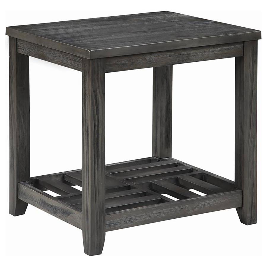 Cliffview 1-shelf Square Wood Side End Table Grey (image for) Cliffview 1-shelf Square Wood Side End Table Grey