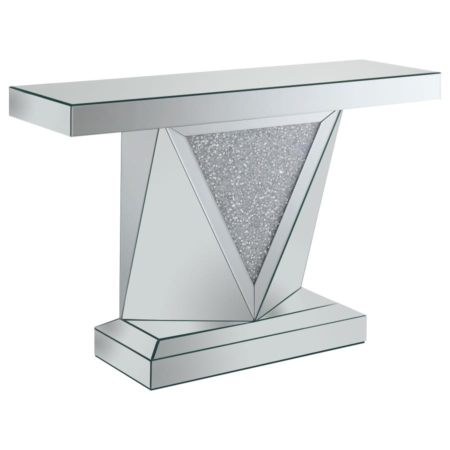 Amore Mirrored Acrylic Entryway Sofa Console Table Silver (image for) Amore Mirrored Acrylic Entryway Sofa Console Table Silver
