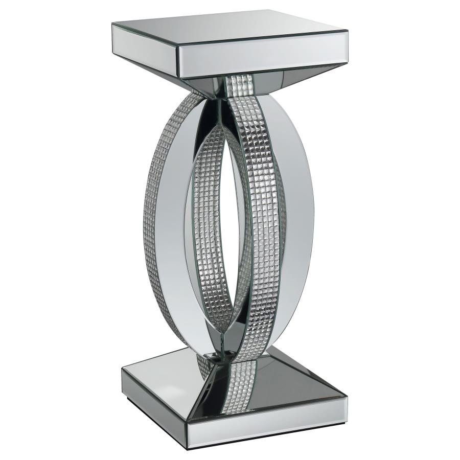 Amalia Square Mirrored Acrylic Crystal Side End Table Silver (image for) Amalia Square Mirrored Acrylic Crystal Side End Table Silver