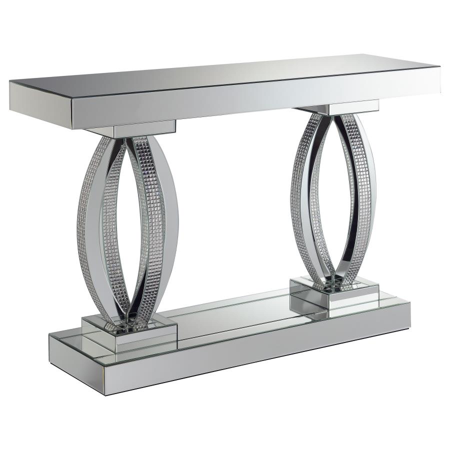 Amalia Mirrored Acrylic Entryway Sofa Console Table Silver (image for) Amalia Mirrored Acrylic Entryway Sofa Console Table Silver