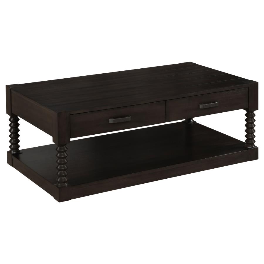 Meredith 2-drawer Rectangular Coffee Table Coffee Bean (image for) Meredith 2-drawer Rectangular Coffee Table Coffee Bean