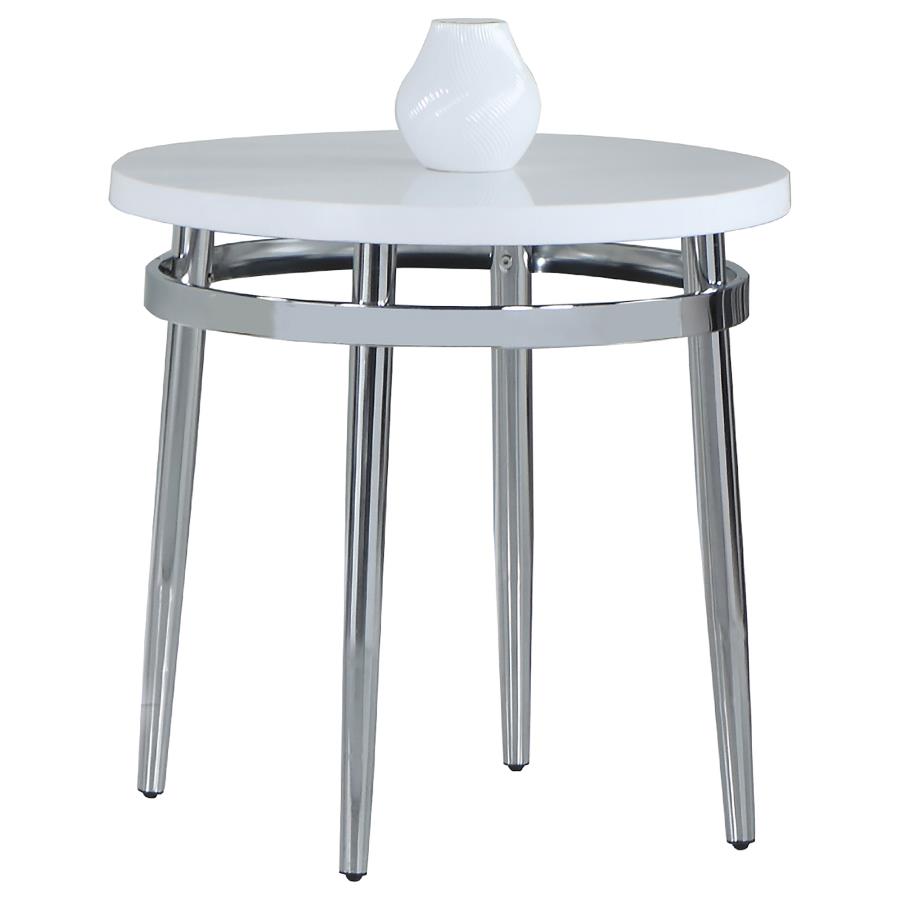 Avilla Round Marble Top Side End Table White (image for) Avilla Round Marble Top Side End Table White