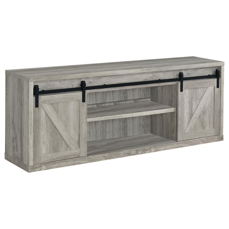 Brockton 2-door Engineered Wood 71" TV Stand Grey Driftwood (image for) Brockton 2-door Engineered Wood 71" TV Stand Grey Driftwood